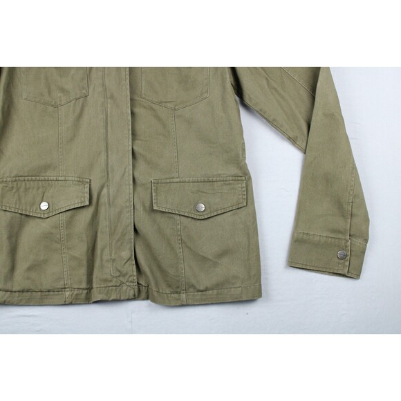 Ashley by 26 International Utility Jacket Drawstring Zipper Snap Green Large - Picture 9 of 16